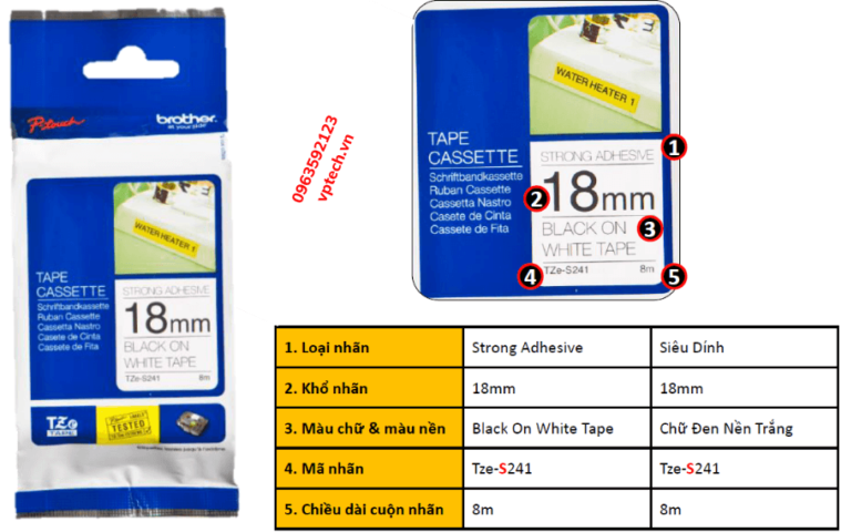 Nhãn in BROTHER TZE-651 / Chữ đen, nền vàng khổ 24MM