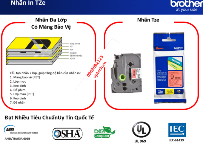 Nhãn in BROTHER TZe-751 / Chữ đen nền xanh lá / khổ 24MM