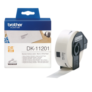 DK-11201 nhãn in cắt bế sẵn chữ đen nền trắng