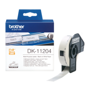 DK-11204 nhãn in cắt bế sẵn chữ đen nền trắng