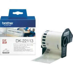DK-22213 Nhãn in Decal dài liên tục chữ đen nền trong