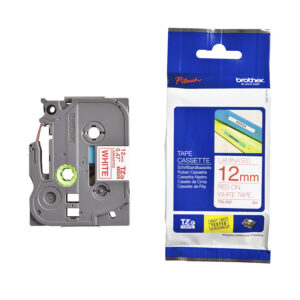 Nhãn in BROTHER TZE-232 chữ đỏ, nền trắng, khổ 12mm