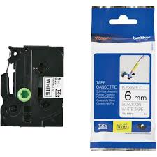 Nhãn siêu dẻo Brother TZE- FX211 / Chữ đen, nền trắng / Khổ 6MM