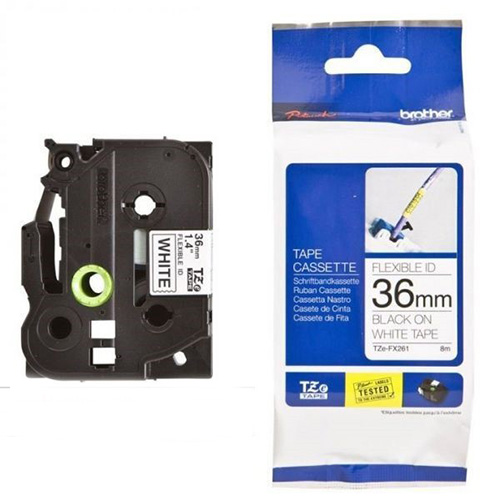 Nhãn siêu dẻo Brother TZE-FX261 / Chữ đen, nền trắng / Khổ 36MM Nhãn siêu dẻo Brother TZE-FX261 / Chữ đen, nền trắng / Khổ 36MM