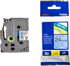Nhãn siêu dẻo Brother TZE- FX551 / Chữ đen, nền xanh da trời / Khổ 24MM