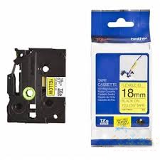 Nhãn siêu dẻo Brother TZE- FX641 / Chữ đen, nền vàng / Khổ 18MM