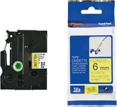 Nhãn siêu dẻo Brother TZE- S611 / Chữ đen, nền vàng / Khổ 6MM