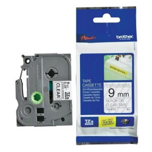 Nhãn siêu dính Brother TZE- S121 / Chữ đen, nền trong / Khổ 9MM