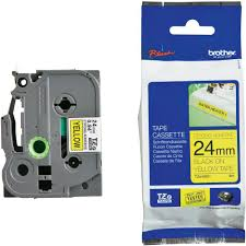 Nhãn siêu dính Brother TZE- S651 / Chữ đen, nền vàng / Khổ 24MM